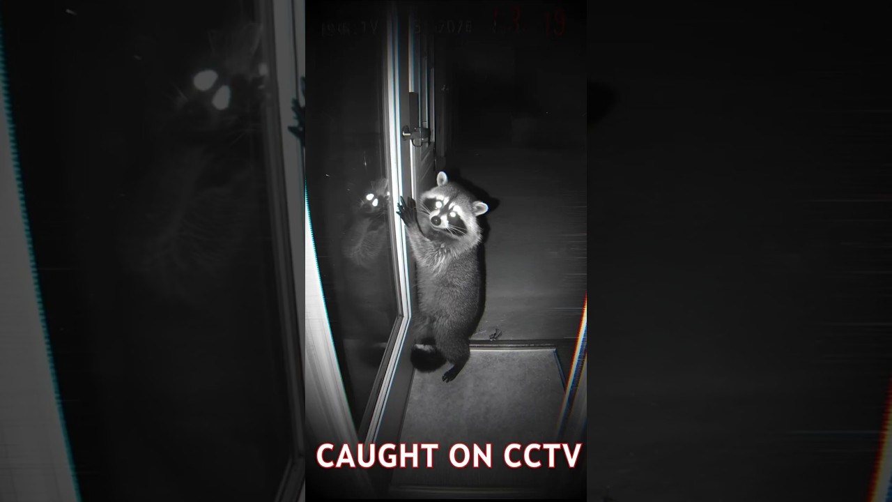 Creepy Raccoon Caught on CCTV at Night 🦝 | Scary Security Camera Footage” 