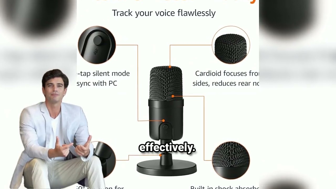 Amazon Basics USB Condenser Microphone for Streaming, Recording, and Podcasting on PC, Plug and Play