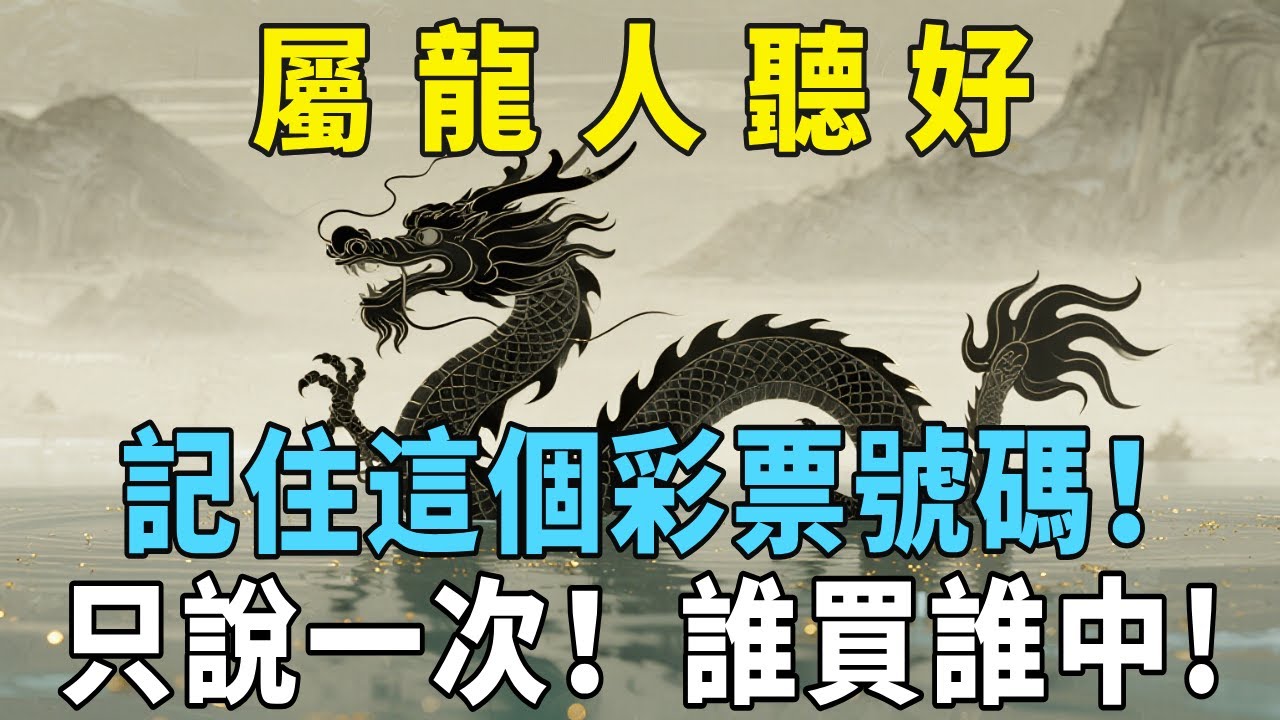 屬龍人聽好：記住這個彩票號碼！昨晚夢裏財神告訴我的，只說一次！誰買誰中