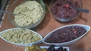 معجون الزيتون  الاسود والاخضر للدهن والمملحات مذاق رائع#Tapenade_d'olives_noires#