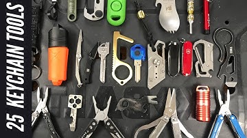 25 sleutelhangergereedschappen: Leatherman, Spyderco, Exotac Firesteel, aanstekers, karabijnhaken...