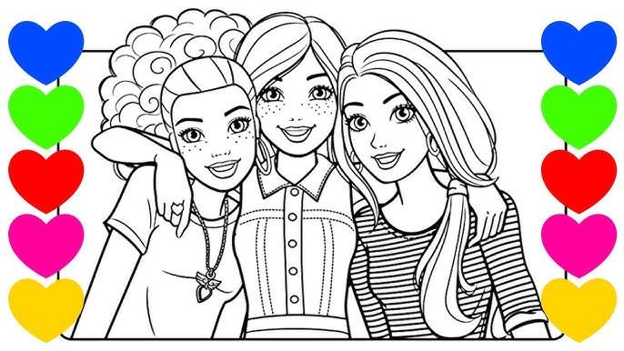 Desenhos para colorir de melhores amigas 