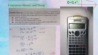 M1 Chapter 2 Exponential Growth and Decay - examples on Continuous  Growth and Decay