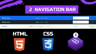 How to add navigation bar in html and css using  bootstrap 5 | Navigation bar tutorial | Responsive