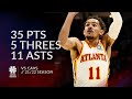 Trae Young 35 pts 5 threes 11 asts vs Cavs 21/22 season