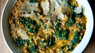 Farro Risotto with Butternut Squash and Kale