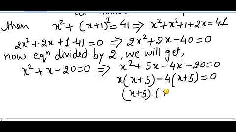 Q. The sum of the squares of two consecutive natural numbers is 41. find the numbers.