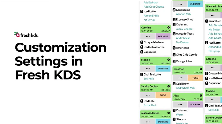 Customization Settings in Fresh KDS