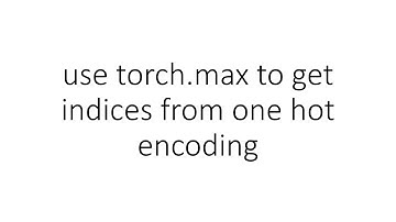 use torch.max to get indices from one hot encoding in PyTorch