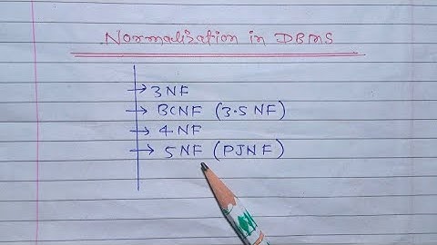 Types of Normalization in DBMS | 3NF | BCNF | 4NF | 5NF