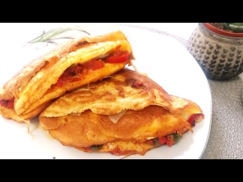 🥙Sandviç Omlet Tarifi l Bol Sebzeli Üçgen Sandviç Omlet