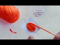 Amazing Woolen Flower Craft Idea -Hand Embroidery Design Trick -Very Easy Flower Making -Sewing Hack