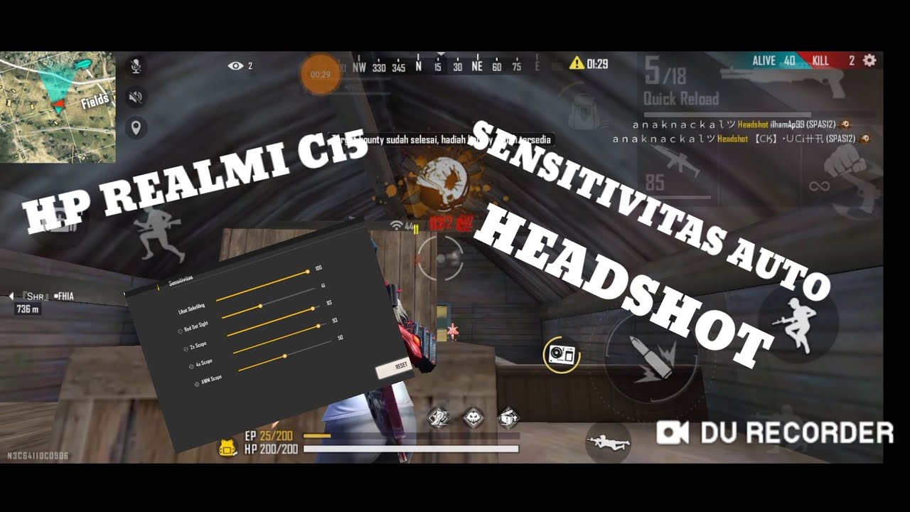 Sensitivitas Dpi Auto Headshot Realme C15 Free Fire Battlegrounds Youtube