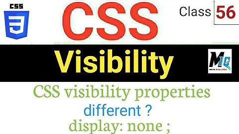 CSS Visibility properties || VS display none in Urdu tutorial