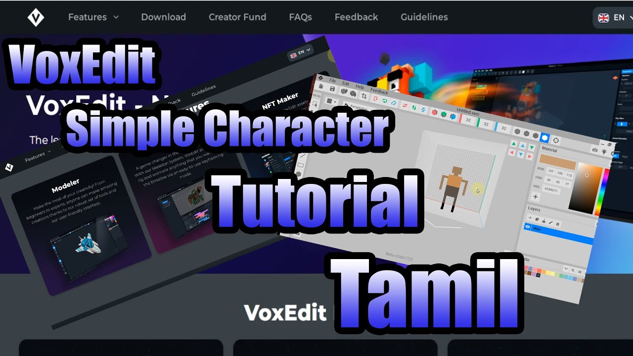 VoxEdit simple character making tutorial tamil - YouTube