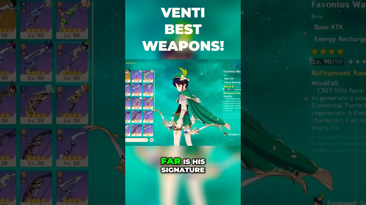 Venti Best Weapons - Filter Guide | Genshin Impact 5.5