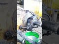 LINE BORING MACHINE IN REPAIRING EXCAVATOR'S DIPPER STICK IN MANUFACTURING WORKSHOP