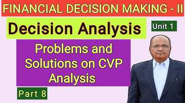 Financial Decision Making II I Problems on CVP Analysis I Unit 1 I Part 8 I Hasham Ali Khan I