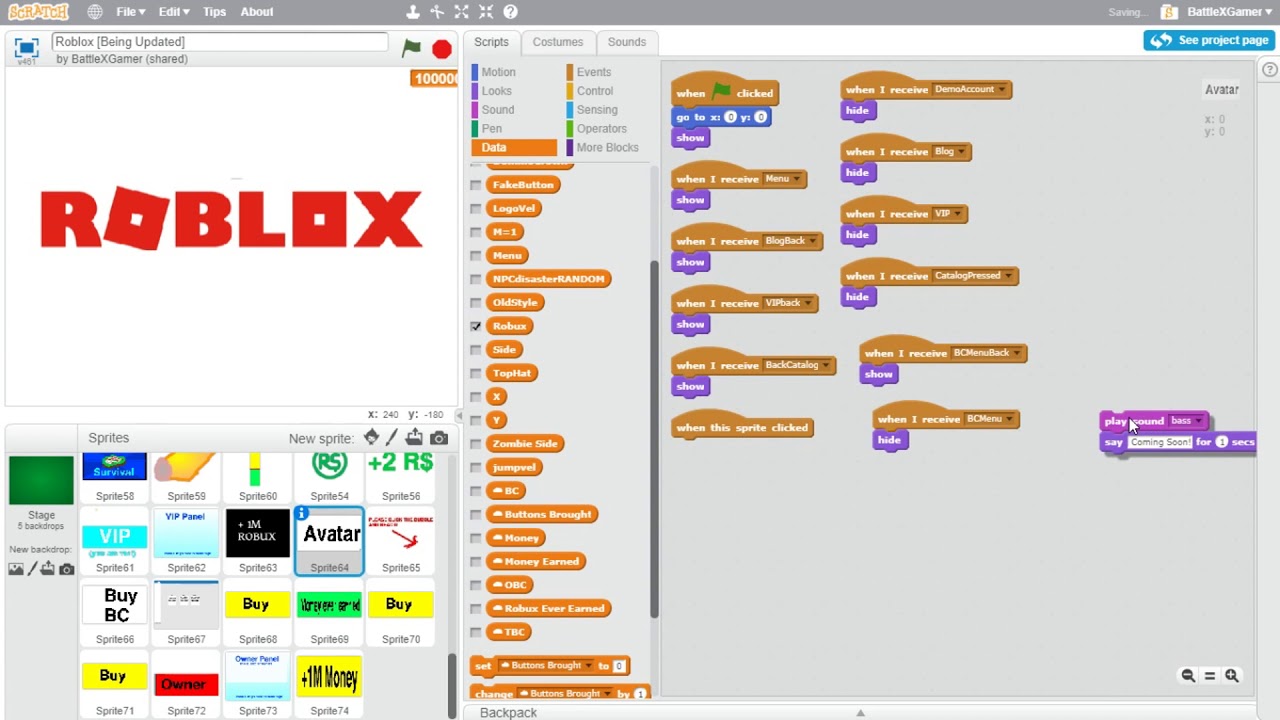 How Tomake Roblox On Scratch By Anna Mcarthur
