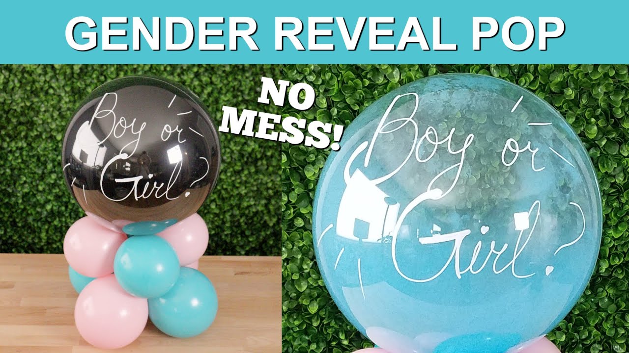 No Mess Gender Reveal Balloon Pop - YouTube