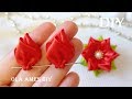 😍 Такие Милые и очень Простые 💗 ЦВЕТЫ из ЛЕНТ за 5 минут 😍 Ribbon Flower Making / Ola ameS