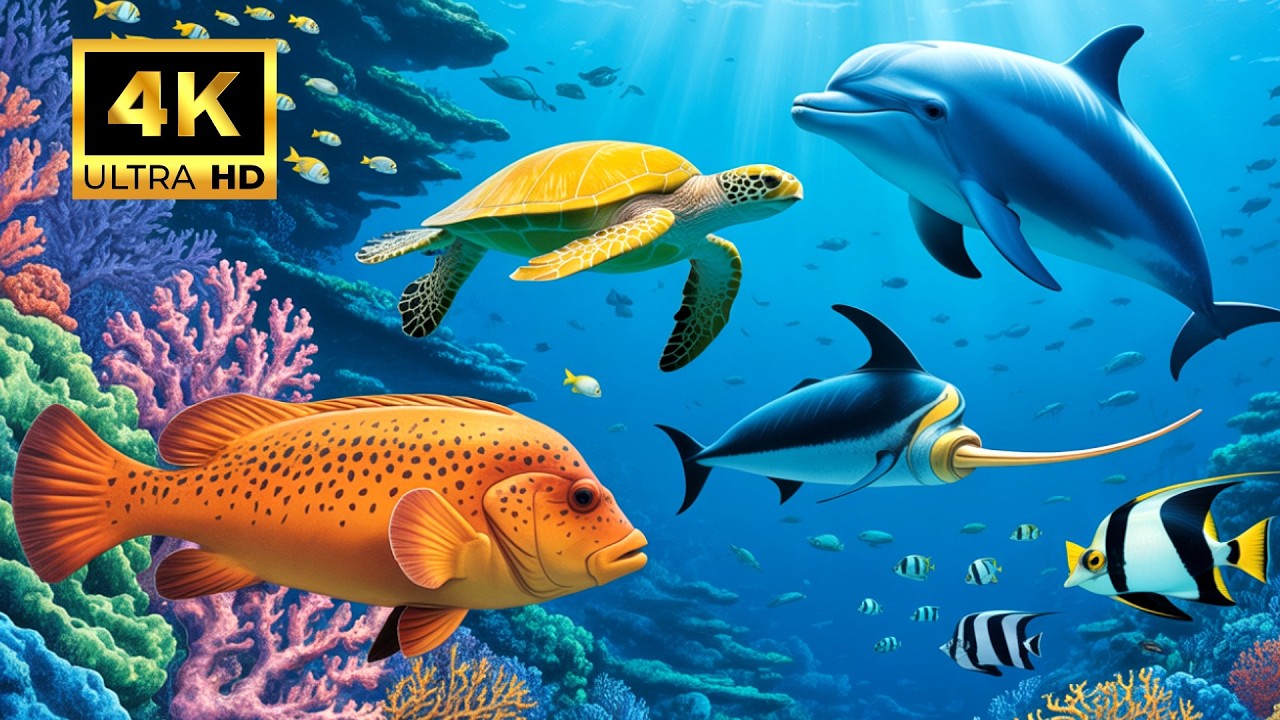 Ocean Wonders 4K 🐠 Majestic Sea Creatures, Vibrant Coral & Underwater Landscapes 4K Nature Film