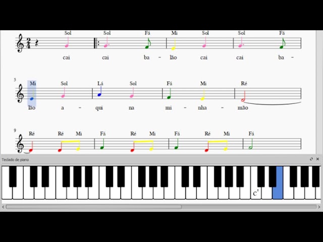 Cai cai Balão - fácil - Piano(synthesia) 