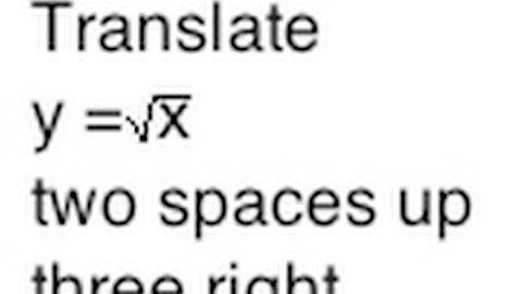 Translating A Square Root Function