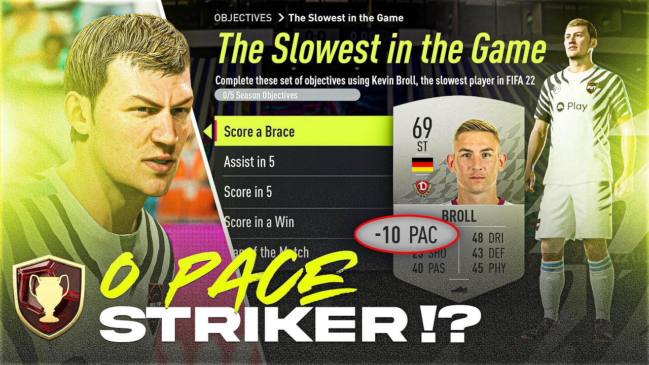Using a 0 PACE Striker in FIFA 22 Weekend League..