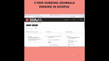 (Pt.1) 5 Free Nursing Scopus Indexed Journals || Publish in Scopus for FREE || #scopus #wos
