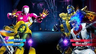 Iron Man & Gamora vs Thanos & Ghost Rider (Very Hard) Marvel vs Capcom | 4K UHD Gameplay
