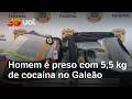 Homem é preso com 5,5 kg de cocaína em bagagem no Aeroporto do Galeão; vídeo