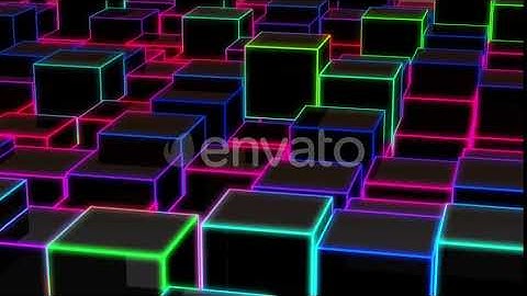 Cube Edge Neon Hd | Motion Graphics - Envato elements