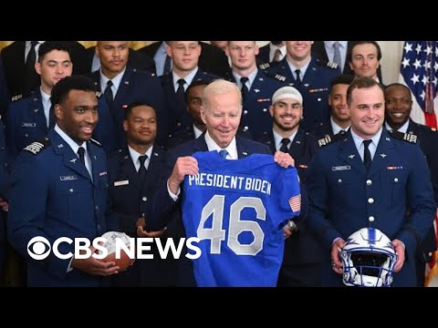 Biden presents Commander-In-Chief?s trophy to Air Force Academy football team | full video