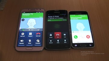 Over the Horizon Incoming call & Outgoing call at the Same Time Samsung Note 2 Pink+S5 mini+Philips