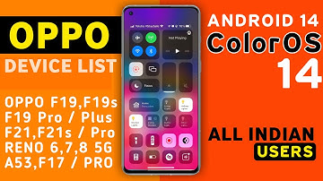 Oppo ColorOS 14 Android 14 Update Device List | Oppo F19,F19s,F19 Pro/Plus,A53,A52,Reno 6,7,8,9 5G