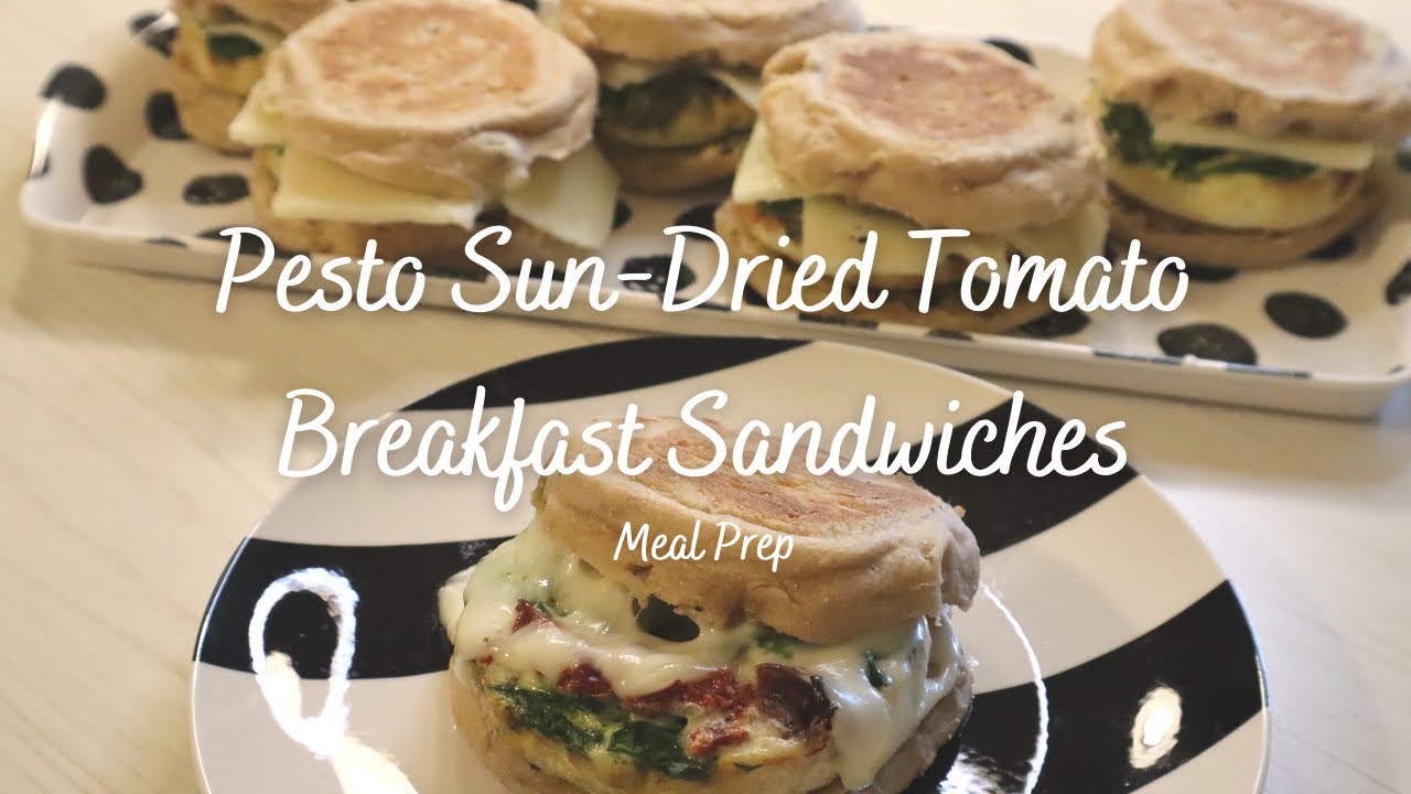 Pesto SunDried Tomato Breakfast Sandwiches Meal Prep 4sp WW Green