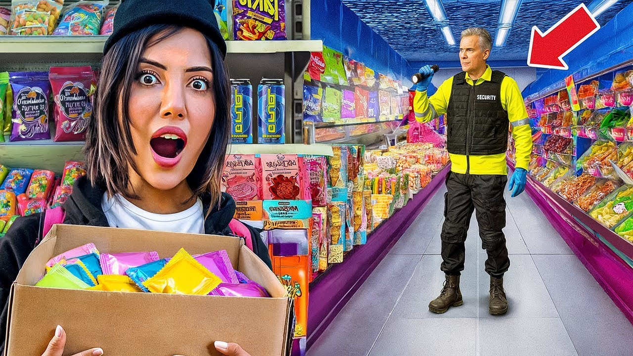 GECE GİZLİCE SÜPERMARKETTE KALDIK! Tuğba Eroğlu Ahmet Eroğlu Damla Eroğlu