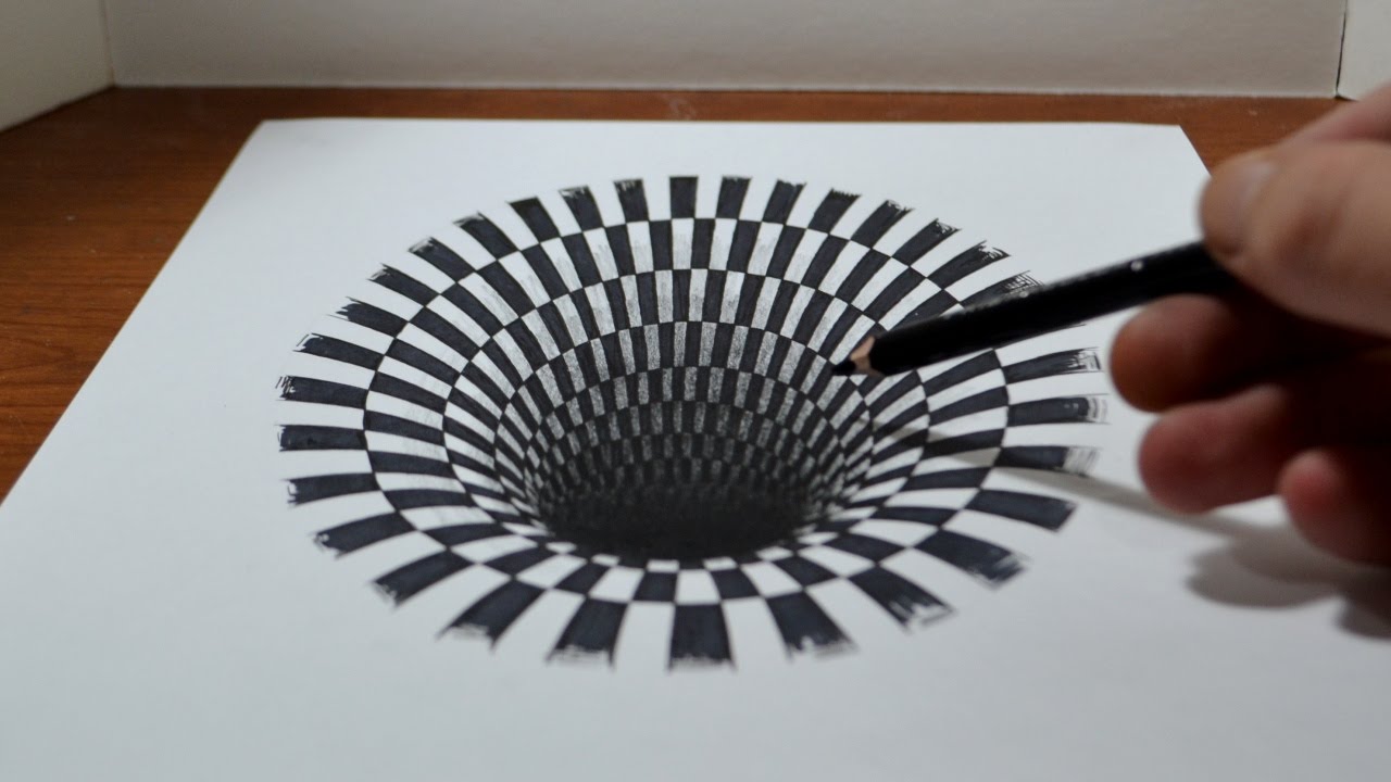 Drawing a Hole - Anamorphic Illusion - YouTube