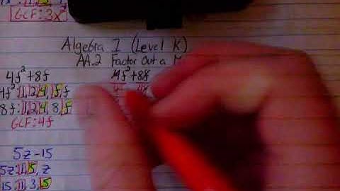 AA.2 - Factor Out a Monomial - Algebra 1(Level K)