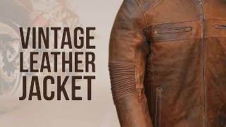 RIDERACT | Vintage Leather Jacket Cafe Racer KRATOS | Gentry Choice