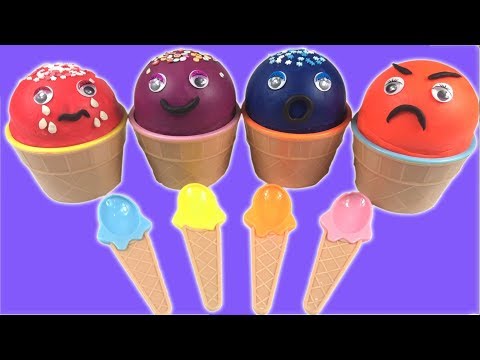 4 colours play doh ice cream