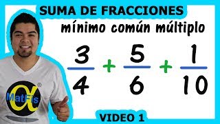 Suma de 3 fracciones con mcm (mínimo común múltiplo) 1 | Alfa MatFis