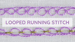 Looped running stitch hand embroidery video tutorial