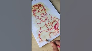 Little Krishna ji drawing 💕🥰 #art #artandcraft #drawing #krishna #littlekrishna #shortsvideo