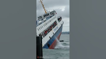 Ombak Besar Mengguncang! Kapal Ferry Hampir Terbalik! #bencanaalam #banjir #kapal