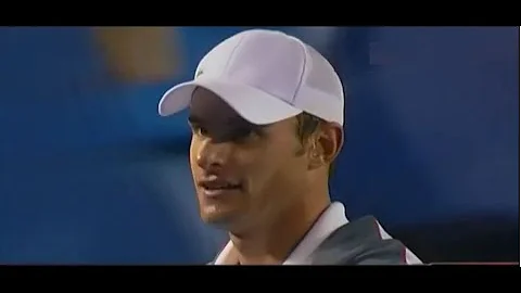 Andy Roddick saves 3 match points with 3 huge aces to the same spot