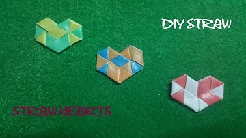 Hướng dẫn gấp trái tim ống hút đơn giản để trang trí | Sáng tạo từ ống hút | DIY straw