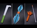 03 Origami Ninja Weapons || Slingshot Arrow | Double knife | Billhook