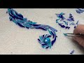 How to place stained glass to create an exotic bird tail or cascade in mosaic